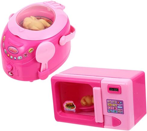 2Pcs Kitchen Appliance Simulation Rice Cooker and Microwave for Pretend Play Safe and Fun Home Appliance Model for Boys for Creative Playhouse Activities in Saudi Arabia