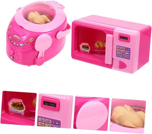 2Pcs Kitchen Appliance Simulation Rice Cooker and Microwave for Pretend Play Safe and Fun Home Appliance Model for Boys for Creative Playhouse Activities in Saudi Arabia