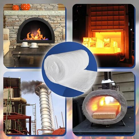 SIMOND STORE Ceramic Fiber Insulation Blanket - 1/2" x 24" x 150" - 8# 2400F - High Temp Fire Proof Insulation for Pizza Oven, Stove, Fireplace, Kiln, Forge, Chimney, Furnace, Boiler, Dishwasher in Saudi Arabia