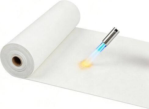 ورق ألياف السيراميك 2300 درجة فهرنهايت ورق حشية بدرجة حرارة عالية | السمك 1 مم - 10 مم| خالية من الأسبستوس مقاومة للحريق | مرنة وقابلة للقطع للأفران الصناعية ومواقد حرق الأخشاب (الحجم: 3 مم × 610 مم × 1000 مم) in Kuwait