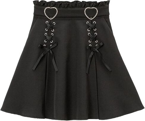 Y2K Kawaii Mini Short Goth High مخصر كشكش تنورة على شكل حرف A in Kuwait