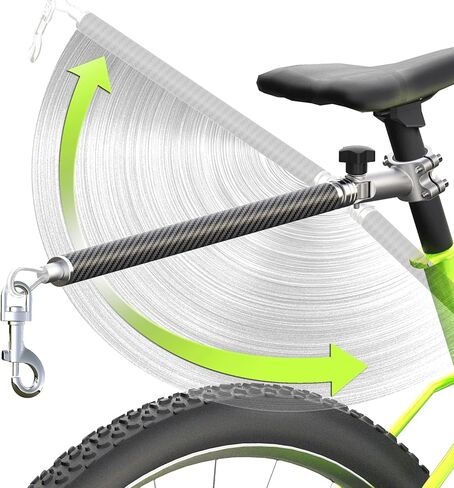 Hands-Free Bicycle Dog Leash for Cycling - 180° Rotating or Fixed Quick-Attach System, Built-in Shock-Absorbing Spring, Anti-Pull Design, Thick Steel Wire Rope 550 lbs (Carbon Fiber) in Saudi Arabia