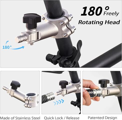 Hands-Free Bicycle Dog Leash for Cycling - 180° Rotating or Fixed Quick-Attach System, Built-in Shock-Absorbing Spring, Anti-Pull Design, Thick Steel Wire Rope 550 lbs (Carbon Fiber) in Saudi Arabia