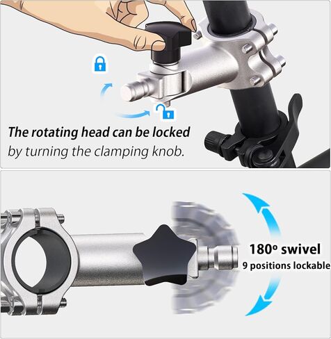 Hands-Free Bicycle Dog Leash for Cycling - 180° Rotating or Fixed Quick-Attach System, Built-in Shock-Absorbing Spring, Anti-Pull Design, Thick Steel Wire Rope 550 lbs (Carbon Fiber) in Saudi Arabia