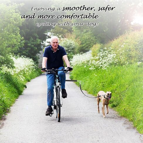 Hands-Free Bicycle Dog Leash for Cycling - 180° Rotating or Fixed Quick-Attach System, Built-in Shock-Absorbing Spring, Anti-Pull Design, Thick Steel Wire Rope 550 lbs (Carbon Fiber) in Saudi Arabia