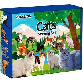 مجموعة الخياطة GOASION للأطفال، مجموعة الخياطة للأطفال القطط، تصميم مثقوب مسبقًا للزينة المعلقة DIY، حلمة الخياطة للمبتدئين من سن 8 إلى 12 عامًا، هدية عيد ميلاد للأولاد والبنات in Kuwait