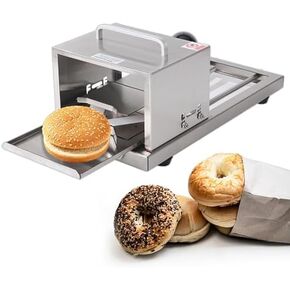 Manual Bread Slicer,Stainless Steel Bagel Cutter - Adjustable Thickness/Push-pull cutting design,Portable Muffin Slicer for Cutting Even Bagels & Bun Slices,Bagel max size 12×15cm in Kuwait