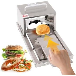 Commercial Bagel Slicer, Hamburger Bun Slicing Machine - 4 Cutting Height Available, Bread Cutter Slicer for Cutting Even Bagels & Bun Slices, Push-Pull Cutting Design in Kuwait