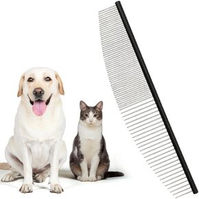 Half Moon Cat Dog Grooming Comb - Curved Crescent Arc Coarse Comb, Professional Metal Matting Detangler Brush for Long Haired Pet, Removes Tangles, Knots, Flea, Carding for Poodles, Puppies, 19cm in Saudi Arabia