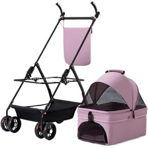 Pet Strollers Pet Cat and Dog Stroller, Dog and Cat Teddy Baby Stroller, Small Pet Stroller, Lightweight Dog Stroller Pet Stroller Medium(Pink,B) in Kuwait