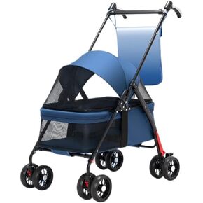 Pet Strollers Pet Cat and Dog Stroller, Dog and Cat Teddy Baby Stroller, Small Pet Stroller, Lightweight Dog Stroller Pet Stroller Medium(Blue,C) in Kuwait