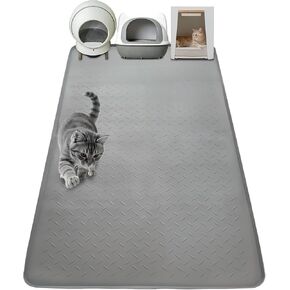 بساط فضلات القطط من السيليكون مقاس XXL، مقاس 50 بوصة × 35 بوصة (127 سم × 89 سم) صندوق فضلات إضافي للأرضيات، حصيرة محاصرة فضلات غير قابلة للانزلاق لمنع التتبع، حصيرة التقاط فضلات القطط سهلة التنظيف، متينة، رمادي داكن in Kuwait