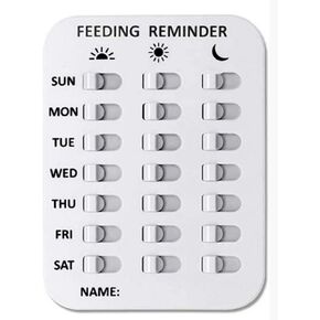 Pet Feeding Reminder for Dogs Cats, Dog Fed Sign Tracker 3 Times A Day Chart Slider Sign Helps You to Track Pet Feeding and Medication, Easy to use On Fridge Or Wall(Color:White) in Kuwait