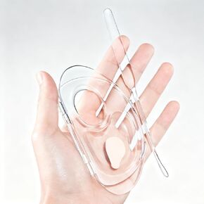 Professional Makeup Mixing Palette with Spatula, Clear Acrylic Cosmetic Blending Plate, 13.5x12.4cm Foldable Artist Tool for Foundation, Pigment, Lipstick, Eyeshadow in Saudi Arabia