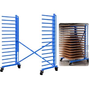 Cabinet Door Drying Rack, Heavy-Duty Paint Drying Rack for Doors, Panels & Trim, Adjustable Space-Saving Metal Paint Rack with Lockable Wheels for Spray Booth, Workshop, Factory(15-Tier) in Saudi Arabia