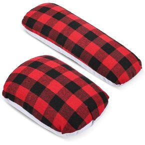 2 Pcs Tailor's Ham and Seam Roll Set, Solid Linen Cotton Pressing Tool for Ironing Sleeves, Collars, Curved Seams, Red and Black Plaid in Kuwait