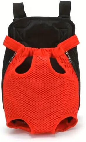 Adjustable Pet Carrier Backpack for Small Dogs and Cats - Comfortable Legs Out Travel Bag with Front Carrier - Red, M in Saudi Arabia