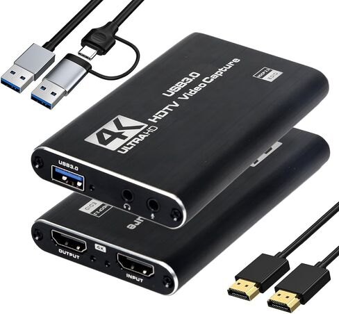 RGBlink Video Capture Card PCIe Alternative, Stream and Record in 1080P 60, 4 HDMI to USB 3.0 Ultra-Low Latency on PS5, PS4 Pro, Xbox Series X/S, Xbox One X, in OBS, Twitch, Zoom, YouTube in Kuwait