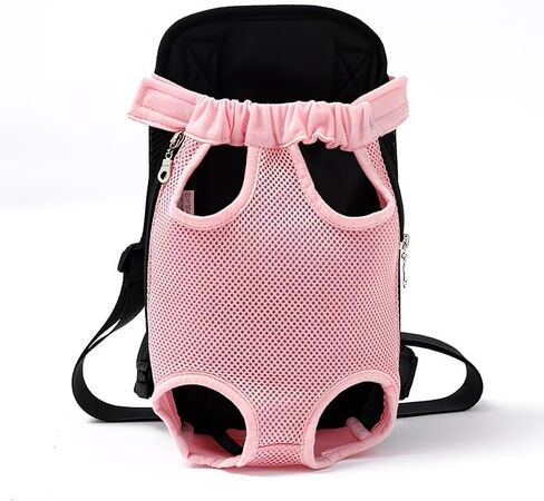 Adjustable Pet Carrier Backpack for Small Dogs and Cats - Comfortable Legs Out Travel Bag with Front Carrier - Pink, M in Saudi Arabia