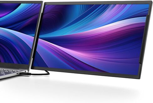 SideTrak Swivel 14" Portable Monitor for Laptop, Screen Extender with Patented Swivel Hinge, Attachable Travel Monitor, Dual Screen FHD Display, USB-C® & HDMI, (Dark Gray) in Kuwait
