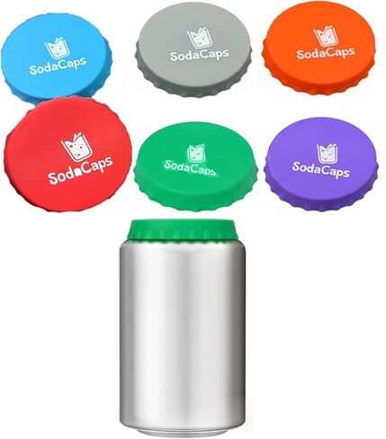 Silicone Soda Can Covers Reusable (Pack of 6) – Soda Can Lids to Keep Carbonation Fresh, Stretch Fit Can Covers for Soda, Energy Drinks & Slim Cans | BPA-Free Silicone Lids in Saudi Arabia