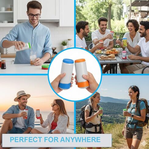 Silicone Soda Can Covers Reusable (Pack of 6) – Soda Can Lids to Keep Carbonation Fresh, Stretch Fit Can Covers for Soda, Energy Drinks & Slim Cans | BPA-Free Silicone Lids in Saudi Arabia