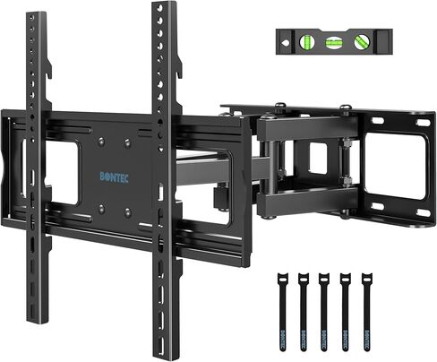 BONTEC Full Motion TV Wall Mount for 23-70" LED OLED OLCD UHD Flat Curved TVs, Tilt Swivel Dual Articulating 6 Arms TV Bracket Supports Up to 99lbs, Max VESA 400x400mm, Fit 8/12/16" Studs in Saudi Arabia