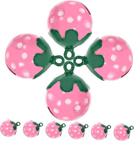 ibasenice 10Pcs Strawberry Shaped Pet Collar Bell Pendants Cute Bell Charms for Dogs Cats Accessories for Keys Bags Mobile Phones Gift Decoration in Saudi Arabia