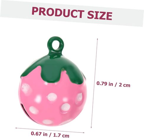 ibasenice 10Pcs Strawberry Shaped Pet Collar Bell Pendants Cute Bell Charms for Dogs Cats Accessories for Keys Bags Mobile Phones Gift Decoration in Saudi Arabia
