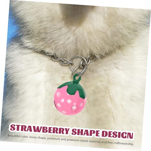 ibasenice 10Pcs Strawberry Shaped Pet Collar Bell Pendants Cute Bell Charms for Dogs Cats Accessories for Keys Bags Mobile Phones Gift Decoration in Saudi Arabia