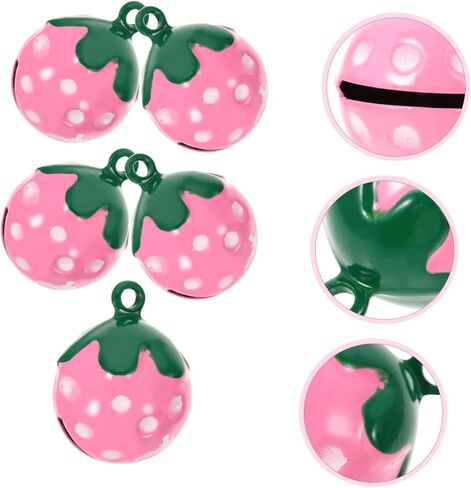 ibasenice 10Pcs Strawberry Shaped Pet Collar Bell Pendants Cute Bell Charms for Dogs Cats Accessories for Keys Bags Mobile Phones Gift Decoration in Saudi Arabia