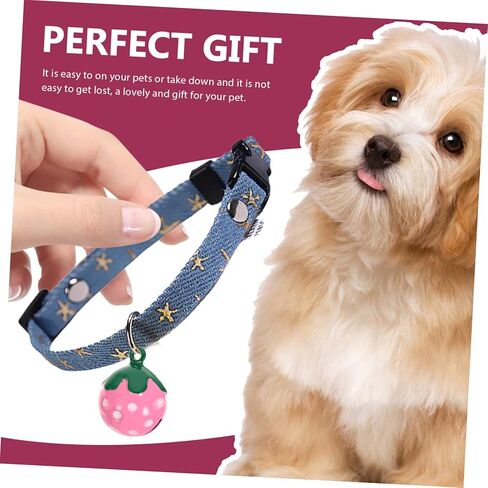 ibasenice 10Pcs Strawberry Shaped Pet Collar Bell Pendants Cute Bell Charms for Dogs Cats Accessories for Keys Bags Mobile Phones Gift Decoration in Saudi Arabia