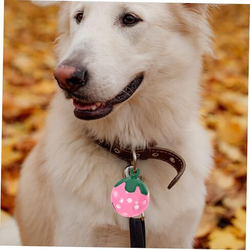ibasenice 10Pcs Strawberry Shaped Pet Collar Bell Pendants Cute Bell Charms for Dogs Cats Accessories for Keys Bags Mobile Phones Gift Decoration in Saudi Arabia