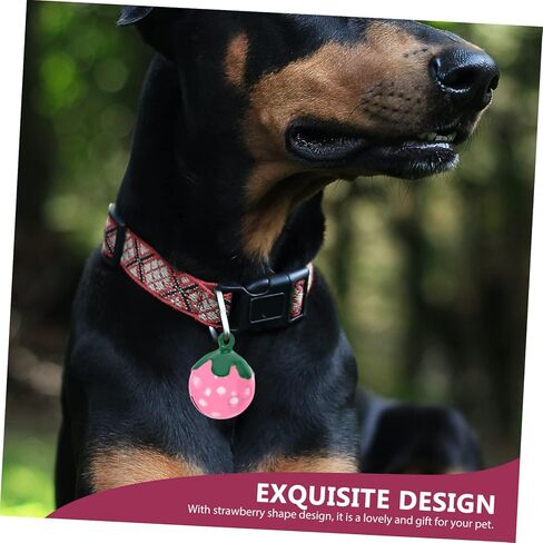 ibasenice 10Pcs Strawberry Shaped Pet Collar Bell Pendants Cute Bell Charms for Dogs Cats Accessories for Keys Bags Mobile Phones Gift Decoration in Saudi Arabia