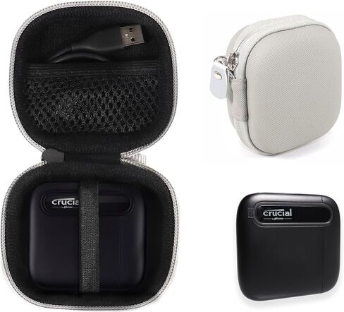 حافظة CaseSack لجهاز Crucial X6 بسعة 500 جيجابايت، 1 تيرابايت، 2 تيرابايت، 4 تيرابايت SSD محمول، منظم مفيد (أسود) in Saudi Arabia