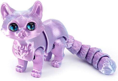 QINGMIAO 3D Printed Cat, Articulated Black Cat Toys for Adult, 3D Print Animals Fidget Toys Decor for Stress Relief, 3D Printing Action Figure Toys for Age15+(Light Purple) in Saudi Arabia