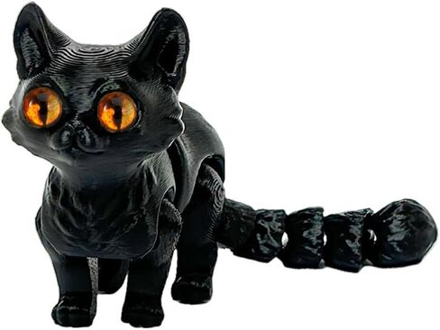 3D Printed Cat, Articulated Black Cat Toys for Adult, 3D Print Animals Fidget Toys Decor for Stress Relief, 3D Printing Action Figure Toys for Age15+(Light Purple) in Saudi Arabia