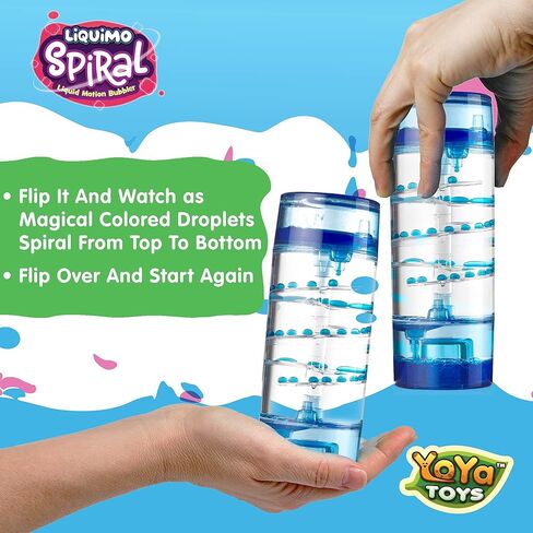 YoYa Toys Liquimo Spiral Liquid Motion Bubbler Timer for Kids - Bubble Drop Hourglass - Fidget Toys for Autistic Children Activity - Office Desk Top Accessories, Holiday Stocking Stuffers in Kuwait
