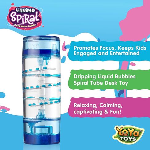YoYa Toys Liquimo Spiral Liquid Motion Bubbler Timer for Kids - Bubble Drop Hourglass - Fidget Toys for Autistic Children Activity - Office Desk Top Accessories, Holiday Stocking Stuffers in Kuwait