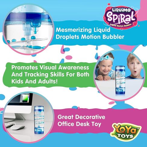 YoYa Toys Liquimo Spiral Liquid Motion Bubbler Timer for Kids - Bubble Drop Hourglass - Fidget Toys for Autistic Children Activity - Office Desk Top Accessories, Holiday Stocking Stuffers in Kuwait