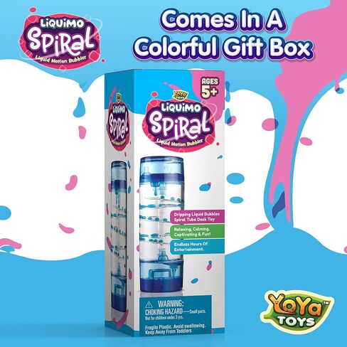 YoYa Toys Liquimo Spiral Liquid Motion Bubbler Timer for Kids - Bubble Drop Hourglass - Fidget Toys for Autistic Children Activity - Office Desk Top Accessories, Holiday Stocking Stuffers in Kuwait