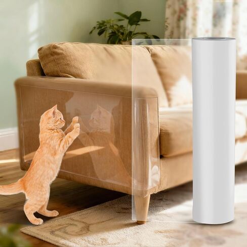 Anti Cat Scratch Furniture Protector, Couch Protector from Cat Claws, Transparent Sofa Guard Shield Single Sided Sticky Tape, 196.85"x11.81" 2 Pack in Saudi Arabia