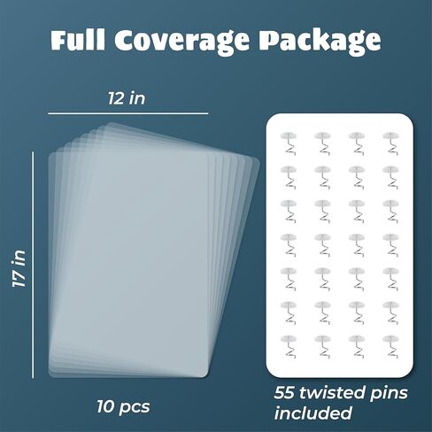 Anti Cat Scratch Furniture Protector, 8-Pack Durable Couch Protector from Cat Claws with 55 Twist Pins for Ultimate Heavy-Duty Transparent Scratch Deterrent for Sofa, Walls & Doors in Saudi Arabia