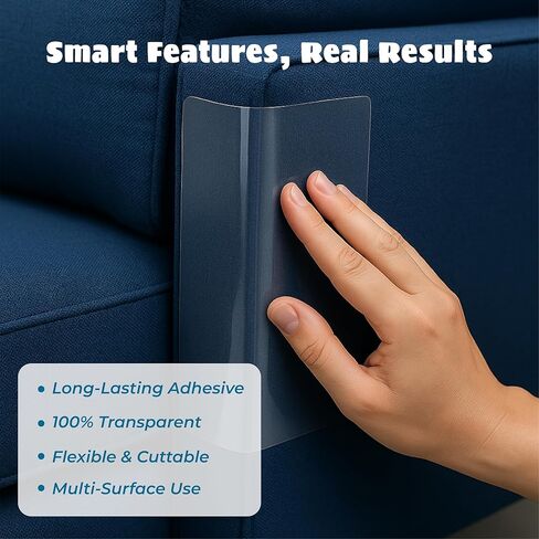 Anti Cat Scratch Furniture Protector, 8-Pack Durable Couch Protector from Cat Claws with 55 Twist Pins for Ultimate Heavy-Duty Transparent Scratch Deterrent for Sofa, Walls & Doors in Saudi Arabia