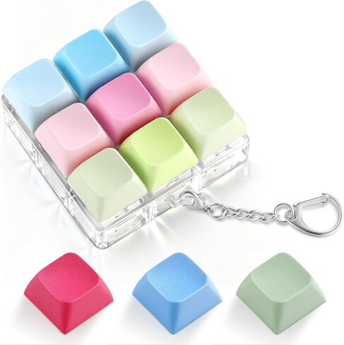 Keyboard Fidget Toy with 3 Extra Keycaps – 9 Key Fidget Keychain Stress Relief Fidget Clicker – Clicky Fidget Toys for Adults, Improve Focus & Relieve Anxiety at Work, Travel – Stress Relief Gifts in Kuwait