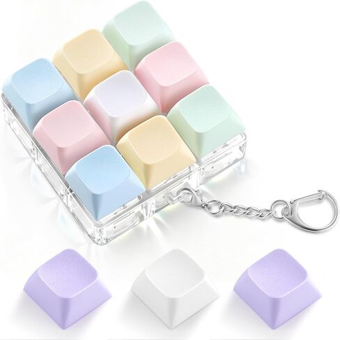 Keyboard Fidget Toy with 3 Extra Keycaps – 9 Key Fidget Keychain Stress Relief Fidget Clicker – Clicky Fidget Toys for Adults, Improve Focus & Relieve Anxiety at Work, Travel – Stress Relief Gifts in Kuwait