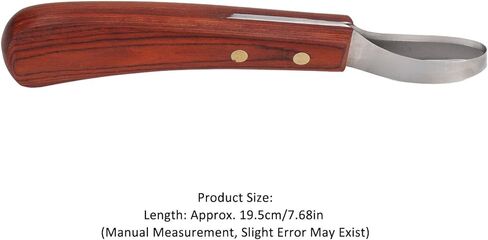 سكين حافر، سكين تشذيب ذو حواف مزدوجة مع مقبض خشبي، أداة فاريير للحصان، حلقة تزيين للخيول غير قابلة للانزلاق، مقص حافر بيضاوي متعدد الأغراض لقطع حوافر الخيول والحمير والأبقار in Kuwait