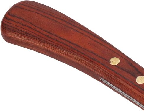 سكين حافر، سكين تشذيب ذو حواف مزدوجة مع مقبض خشبي، أداة فاريير للحصان، حلقة تزيين للخيول غير قابلة للانزلاق، مقص حافر بيضاوي متعدد الأغراض لقطع حوافر الخيول والحمير والأبقار in Kuwait