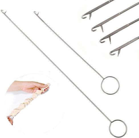 Loop Turner Hook with Latch,Sewing Loop Turner Hook Long LoopTurner Tool with Latch,Knot Grippers Tool for Silicone Beads Needle-Hook,for Fabric Belts Strips DIY Knitting Accessories,Sewing Concepts in Saudi Arabia