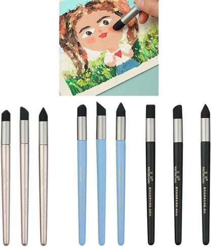 Color Shaper Paint Mixing Tool for Smearing Blending Highlighting Detailing Inclined Tip/Round Tip Pastel Blending Tool Color Shaper Tool Silicone Color Shaper Painting Tool Silicone Painting Brush in Saudi Arabia